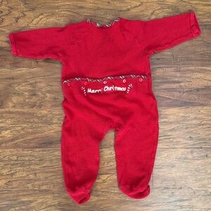 First Impressions Red Christmas Holiday Kids One Piece 6-9 months